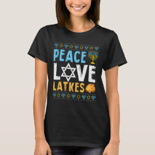 Peace Liebe Latkes Funny Hanukkah Chanukah Jüdisch T-Shirt