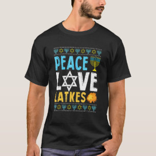Peace Liebe Latkes Hanukkah Chanukah Juden T-Shirt