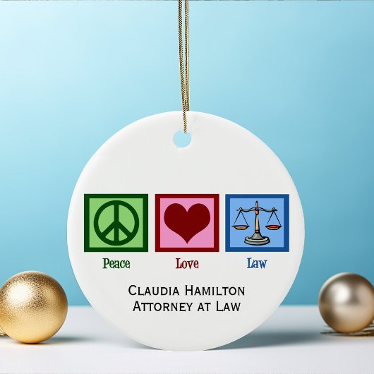 Peace Liebe Law School Custom Abschluss Gift Keramik Ornament