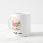 Peace Liebe Lehrer gibt Kaffeekostüme Tasse (Vorderseite Links)