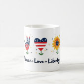 Peace Liebe Liberty Patriotic Tasse (Mittel)