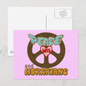 Peace Liebe Librarians Postkarte (Vorne/Hinten)