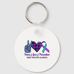 Peace Liebe Life Suicide Awareness Womens Semi Col Schlüsselanhänger