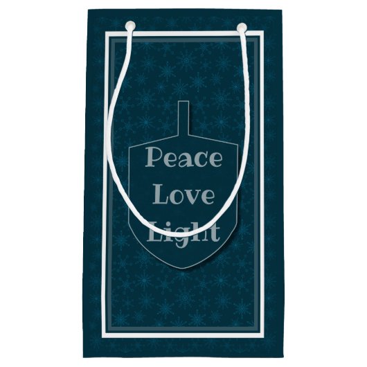 Peace Liebe Light Dreidel Star Snowflakes Kleine Geschenktüte (Vorderseite)