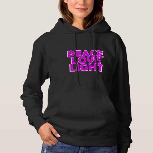 Peace Liebe Light Yoga Sprichwort Hoodie (Vorderseite)