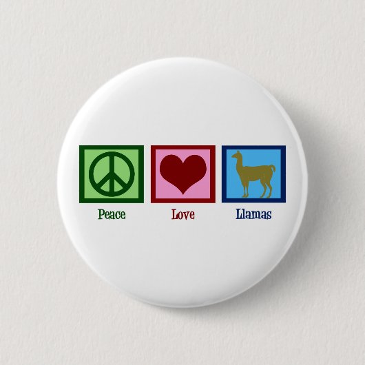 Peace Liebe Llamas Button (Vorderseite)