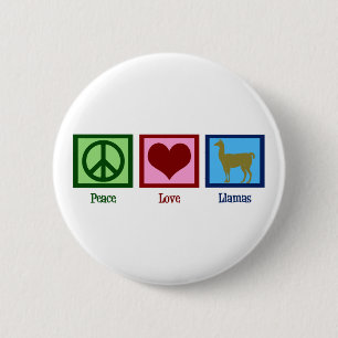 Peace Liebe Llamas Button