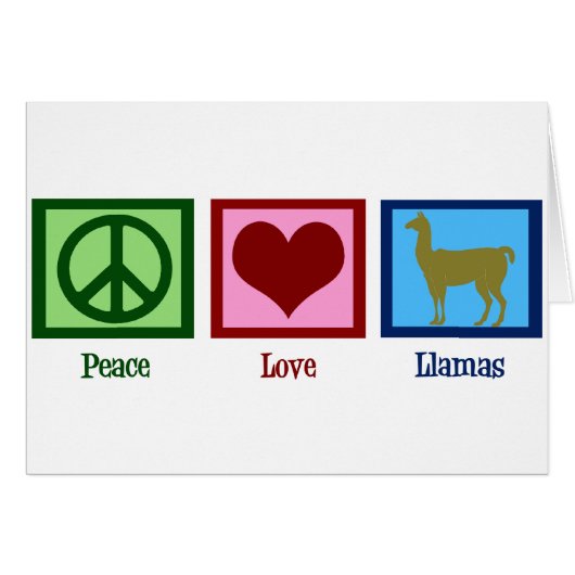 Peace Liebe Llamas Card (Vorderseite (Horizontal))