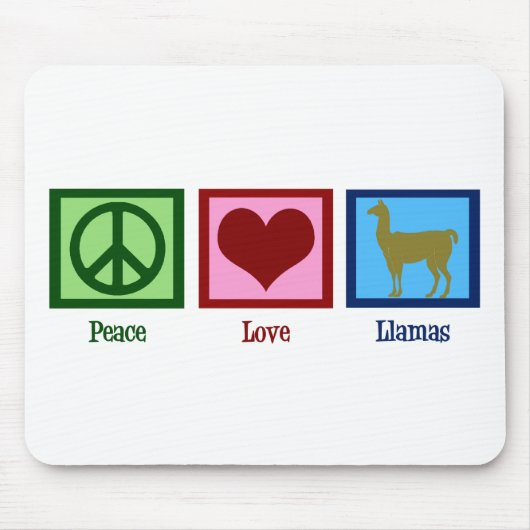 Peace Liebe Llamas Mousepad (Vorne)