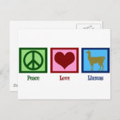 Peace Liebe Llamas Postkarte (Vorne/Hinten)