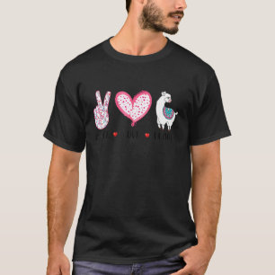 Peace Liebe Llamas Retro Style Alpaca T-Shirt