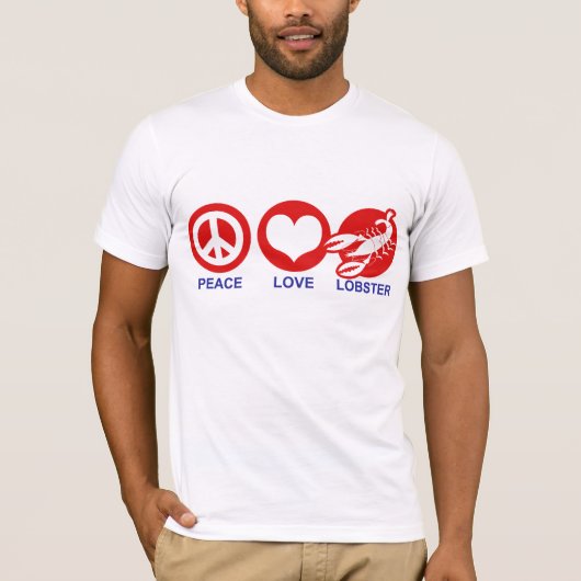 Peace Liebe Lobster T-Shirt (Vorderseite)
