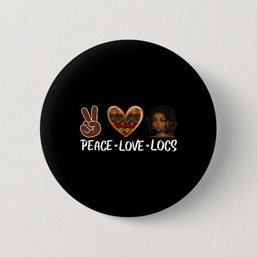 Peace Liebe Locations Black Melanin Women African  Button (Vorderseite)