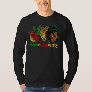 Peace Liebe Loc'd Hair Black Women Melanin Afro BH T-Shirt