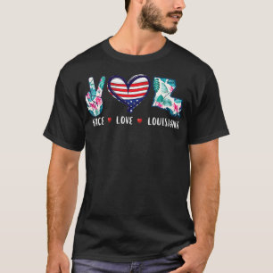 Peace Liebe Louisiana gewachsen Souvenirs für Männ T-Shirt