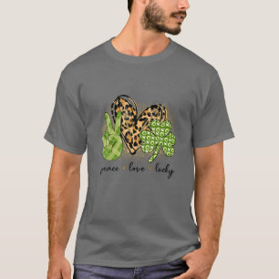 Peace Liebe Lucky Heart Leopard Print Inspiration T-Shirt