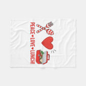 "Peace Liebe Lunch Lady Apprecision Box" Fleecedecke (Vorderseite (Horizontal))