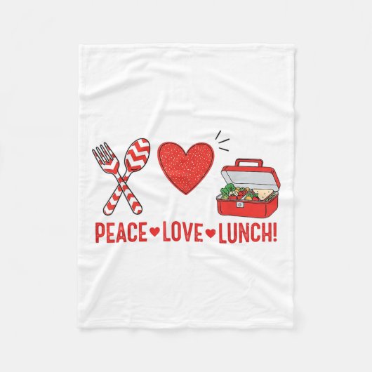 "Peace Liebe Lunch Lady Apprecision Box" Fleecedecke (Vorderseite)