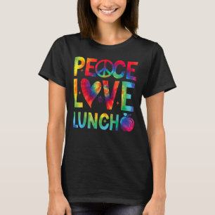 Peace Liebe Lunch Lady Retro Groovy Lunch Lady Bac T-Shirt