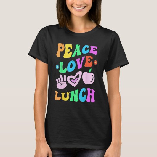 Peace Liebe Lunch Mittag Luganersee Crew T-Shirt (Vorderseite)