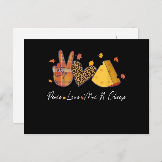 Peace Liebe Mac N Chef Halloween Erntedank Ankündigungspostkarte (Vorne/Hinten)