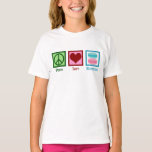 Peace Liebe Macarons Niedlich Macaron Girls T-Shirt<br><div class="desc">Peace Liebe Macarons. Ein niedliches Makaron-Keks-T - Shirt Geschenk für ein Kind, das hübsche Pastellkekse Liebe.</div>