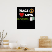 Peace Liebe Mahjong Game Mahjong Player Games Poster (Küche)