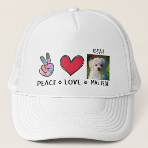 Peace Liebe Maltese Dog Lovers Trucker Hat Truckerkappe