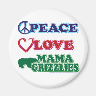 Peace-Liebe-Mama-Grizzlies Magnet