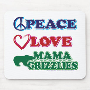 Peace-Liebe-Mama-Grizzlies Mousepad