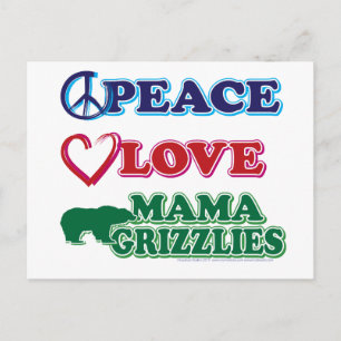 Peace-Liebe-Mama-Grizzlies Postkarte