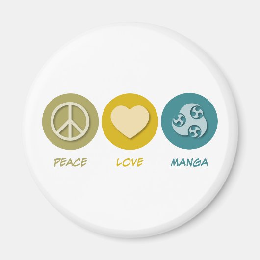 Peace Liebe Manga Magnet (Vorne)