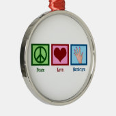 Peace Liebe Manicure Silbernes Ornament (Rechts)