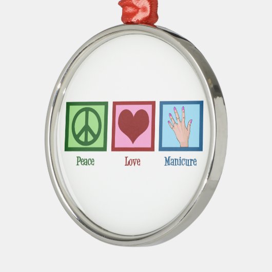 Peace Liebe Manicure Silbernes Ornament (Links)