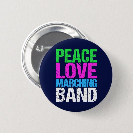 Peace Liebe Marching Band Button (Vorne & Hinten)
