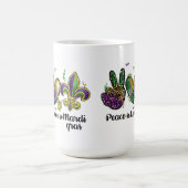 PEACE LIEBE MARDI GRAS LILA GOLD GREEN KAFFEETASSE (Mittel)