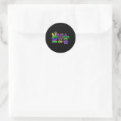 Peace Liebe Mardi Gras Runder Aufkleber (Tasche)