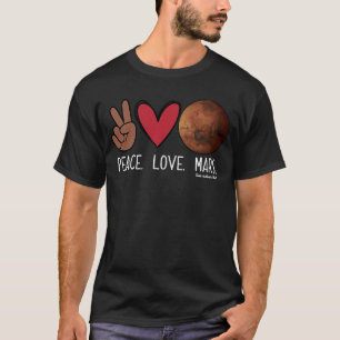 Peace Liebe Mars Black Peace Sign Hand Black Occup T-Shirt