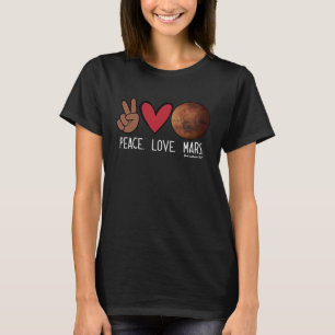 Peace Liebe Mars Black Peace Sign Hand Black Occup T-Shirt