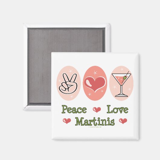 Peace Liebe Martini Magnet (Vorderseite/Rückseite)