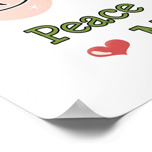 Peace Liebe Martini Poster (Ecke)