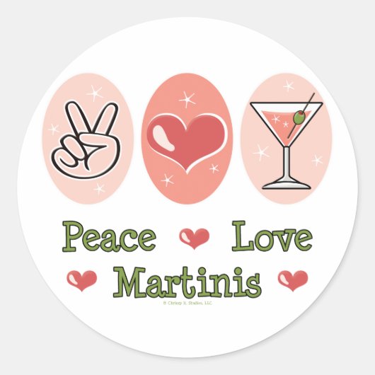 Peace Liebe Martini Stickers (Vorderseite)