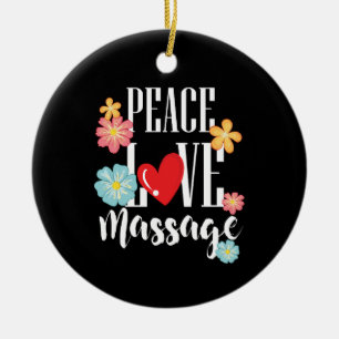 Peace Liebe Massage Keramik Ornament