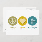 Peace Liebe Massage Postkarte (Vorne/Hinten)