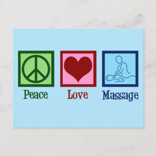 Peace Liebe Massage Therapie Postkarte