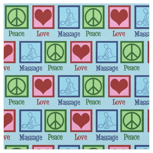 Peace Liebe Massage Therapie Stoff (Nahaufnahme)