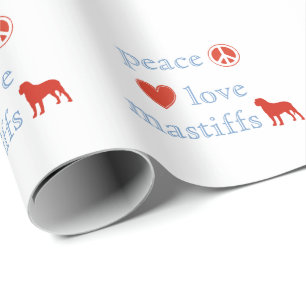 Peace Liebe Mastiffs Geschenkpapier