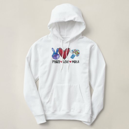 Peace Liebe Math Funny Teacher Hoodie (Design vorne)