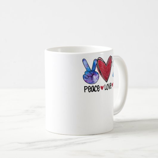 Peace Liebe Math Funny Teacher Kaffeetasse (VorderseiteRechts)