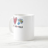 Peace Liebe Math Funny Teacher Kaffeetasse (Vorderseite Links)